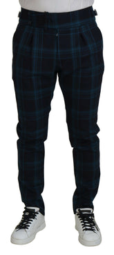 Dolce & Gabbana Blue Purple Plaid Wool Trousers Pants -   -  Dolce & Gabbana.